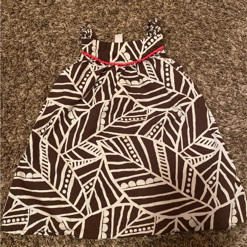 Cherokee Brown and White Dress with Red Detail
